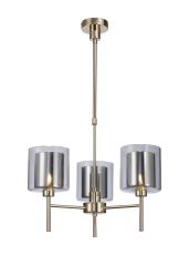 Giuseppe 54cm Telescopic/Semi Flush, 3 x G9, French Gold/Chrome/Clear Type H Shade