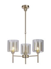 Giuseppe 54cm Telescopic/Semi Flush, 3 x G9, French Gold/Cognac/Clear Type H Shade