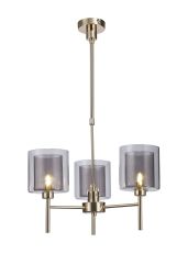 Giuseppe 54cm Telescopic/Semi Flush, 3 x G9, French Gold/Smoked/Clear Type H Shade