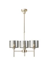 Giuseppe 55cm Telescopic/Semi Flush, 3 x G9, French Gold/Chrome Lined Type C Shade