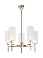 Giuseppe 60cm Telescopic/Semi Flush, 5 x G9, French Gold/Clear Type A Shade