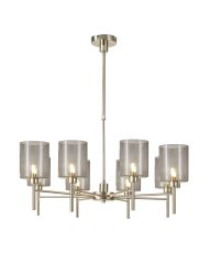 Giuseppe 82cm Telescopic/Semi Flush, 8 x G9, French Gold/Smoked Type B Shade