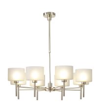 Giuseppe 85cm Telescopic/Semi Flush, 8 x G9, French Gold/Frosted Type C Shade