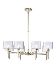 Giuseppe 85cm Telescopic/Semi Flush, 8 x G9, French Gold/Clear Type C Shade