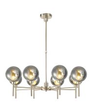 Giuseppe 84cm Telescopic/Semi Flush, 8 x G9, French Gold/Chrome/Frosted Type G Shade