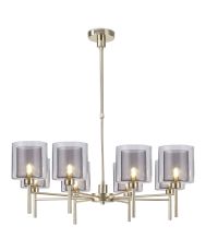 Giuseppe 84cm Telescopic/Semi Flush, 8 x G9, French Gold/Smoked/Clear Type H Shade