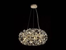 Hiphonic 60cm Ring Pendant 12 Light G9 French Gold/Crystal