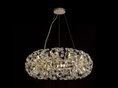 Hiphonic Pendant 80cm Ring 20 Light G9 French Gold/Crystal
