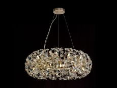 Hiphonic 80cm Ring Pendant 20 Light G9 French Gold/Crystal