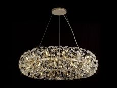 Hiphonic 100cm Ring Pendant 26 Light G9 French Gold/Crystal