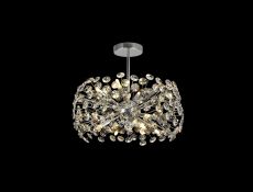 Hiphonic 45cm Semi Flush Pendant 8 Light G9 Polished Chrome/Crystal