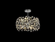 Hiphonic Semi Flush Pendant 8 Light G9 Polished Chrome/Crystal