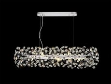 Hiphonic Oblong Linear Pendant 10 Light G9 Polished Chrome/Crystal