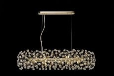 Hiphonic Oblong Linear Pendant 10 Light G9 French Gold/Crystal