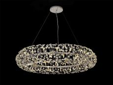 Hiphonic Pendant 1.4m Ring 36 Light G9 Polished Chrome/Crystal, Item Weight: 19.4kg