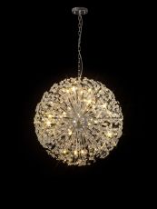 Hiphonic 80cm Sphere Pendant 24 Light G9 Polished Chrome / Crystal, Item Weight: 19.7kg