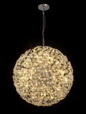 Hiphonic Pendant 1m Sphere 48 Light G9 Polished Chrome / Crystal, Item Weight: 42.5kg
