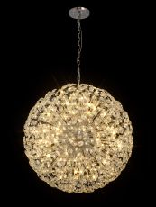 Hiphonic 100cm Sphere Pendant 48 Light G9 Polished Chrome / Crystal, Item Weight: 42.5kg
