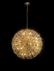 Hiphonic 80cm Sphere Pendant 24 Light G9 French Gold / Crystal, Item Weight: 19.7kg