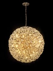 Hiphonic 100cm Sphere Pendant 48 Light G9 French Gold / Crystal, Item Weight: 42.5kg