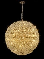 Hiphonic Pendant 1.2m Sphere 64 Light G9 French Gold / Crystal, Item Weight: 60kg