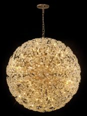 Hiphonic 1.5m Sphere Pendant 84 Light G9 French Gold / Crystal, Item Weight: 100kg
