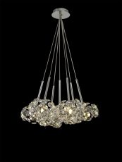 Hiphonic 7 Light G9 1.5m Cluster Pendant With Polished Chrome And Crystal Shade