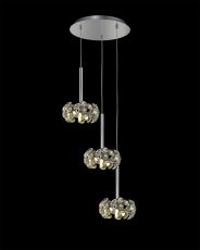 Hiphonic 37cm 3 Light G9 2m Round Pendant With Polished Chrome/Crystal Shade