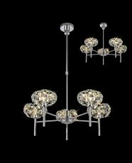 Hiphonic 67cm 5 Light G9 Telescopic Light With Polished Chrome/Crystal Shade