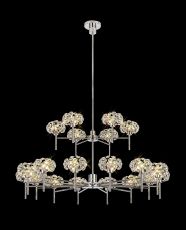 Hiphonic 122cm 20 Light G9 2-Tier Telescopic Pendant With Polished Chrome/Crystal Shade