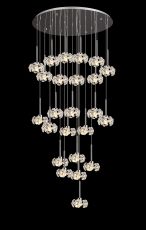 Hiphonic 92cm 24 Light G9 5m Round Multiple Pendant With Polished Chrome/Crystal Shade, Item Weight: 25.2kg