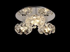 Hiphonic Round 3 Light G9 35cm Flush Light With Polished Chrome/Crystal Shade