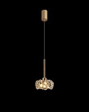 Hiphonic 1 Light G9 2m Single Pendant With French Gold And Crystal Shade