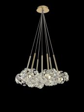 Hiphonic 51cm 7 Light G9 1.5m Cluster Pendant With French Gold/Crystal Shade