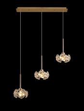 Hiphonic 3 Light G9 2m Linear Pendant With French Gold And Crystal Shade
