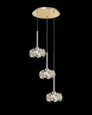 Hiphonic 3 Light G9 2m Round Pendant With French Gold And Crystal Shade