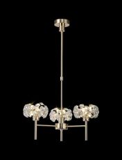 Hiphonic 57cm 3 Light G9 Telescopic Light With French Gold/Crystal Shade