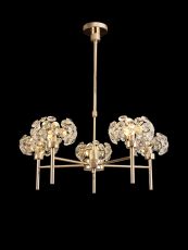 Hiphonic 5 Light G9 Telescopic Light With French Gold And Crystal Shade
