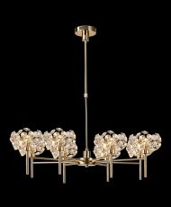 Hiphonic 87cm 8 Light G9 Telescopic Light With French Gold/Crystal Shade