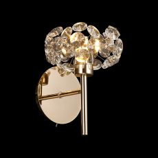 Hiphonic 1 Light G9 Switched Wall Lamp With French Gold/Crystal Shade