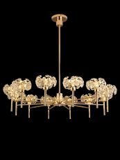 Hiphonic 102cm 12 Light G9 Telescopic Light With French Gold/Crystal Shade