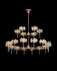 Hiphonic 122cm 20 Light G9 2-Tier Telescopic Pendant With French Gold/Crystal Shade