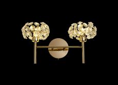 Hiphonic 2 Light G9 Switched Wall Lamp With French Gold And Crystal Shade