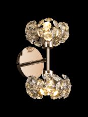 Hiphonic 2 Light G9 Switched Up/Down Wall Lamp With French Gold And Crystal Shade