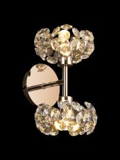 Hiphonic 2 Light G9 Switched Up/Down Wall Lamp With French Gold/Crystal Shade