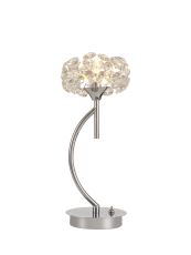 Hiphonic 1 Light G9 Vertical Crystal Table Lamp, Polished Chrome & Clear Crystal Shade