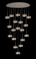 Hiphonic 19 Light G9 3.5m Oval Multiple Pendant With Polished Chrome And Crystal Shade, Item Weight: 18.4kg