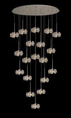 Hiphonic 97x57cm 19 Light G9 3.5m Oval Multiple Pendant With Polished Chrome/Crystal Shade, Item Weight: 18.4kg