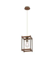 Orion Pendant, 1 x E27, Walnut/Polished Nickel