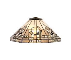 Kiddily, Tiffany 40cm Shade Only Suitable For Pendant/Ceiling/Table Lamp, White/Grey/Black/Clear Crystal